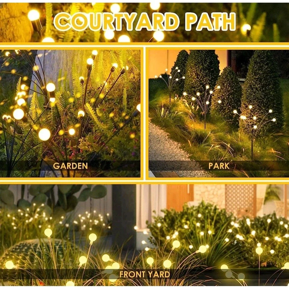 Solar Firefly Light Garden Waterproof Swaying Lamp Outdoor Landscape Lawn‎ #1436